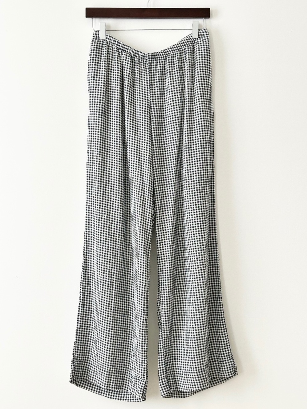 A New Day Linen Blend Wide Leg Gingham Pants